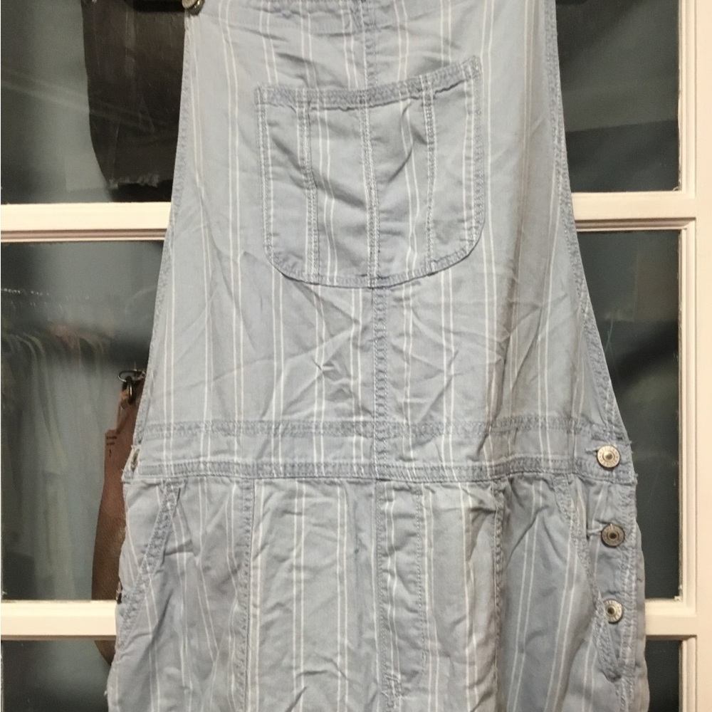American Eagle lightweight striped overalls xl